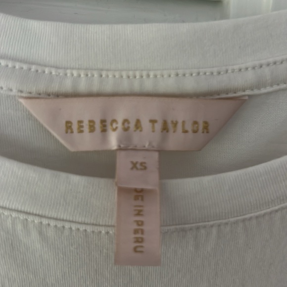 Rebecca Taylor Tee with Smocking, snow (white), size XS - Picture 3 of 7